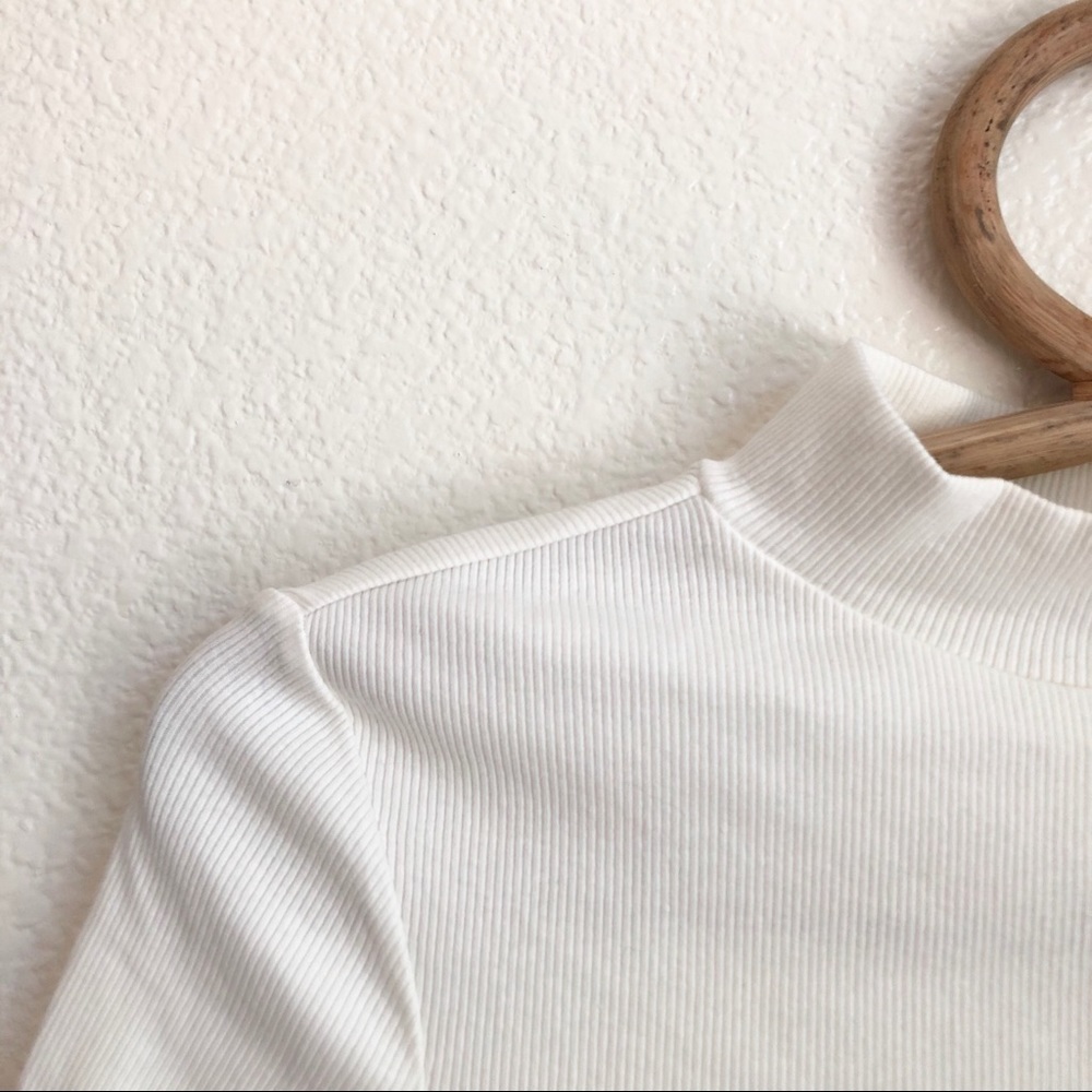 Zara Ribbed Mock Neck Top - Picture 2 of 5